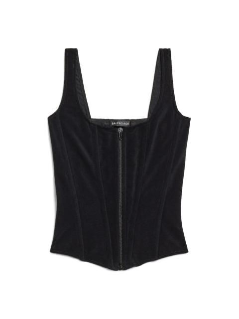 BALENCIAGA Women's Stretch Corset Top in Black