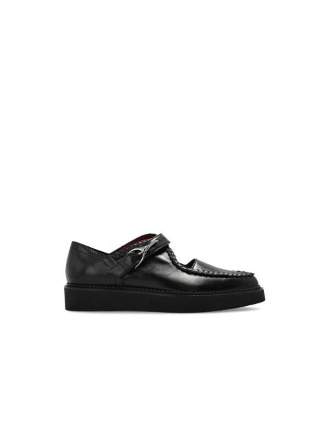 Alexander McQueen ALEXANDER MCQUEEN $1190 Wishbone Black Shiny Leather Creeper