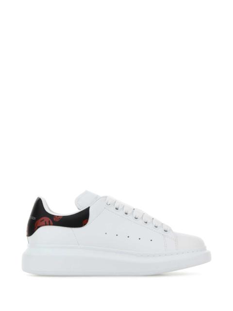 Alexander McQueen Alexander Mcqueen Women White Leather Sneakers With Printed Leather Heel