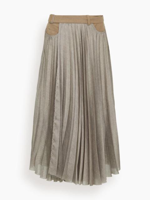 sacai Denim Mix Skirt in Beige