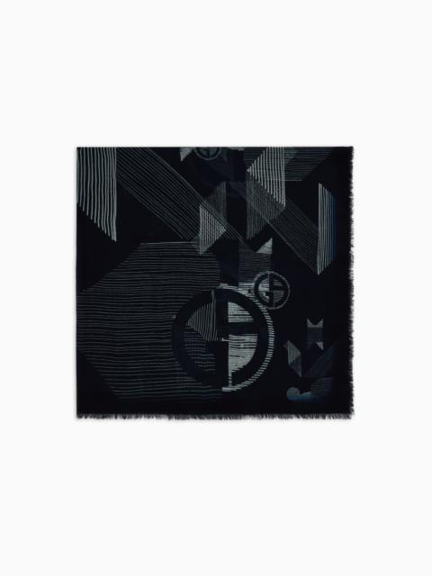 GIORGIO ARMANI JACQUARD WOOL FOULARD