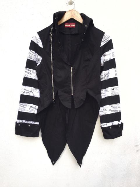 Other Designers Japanese Brand - Body Line 🇯🇵 Stripe Black With Cross Punk Jacket