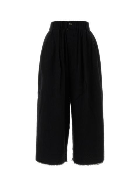 UMA WANG Black wool blend bermuda shorts
