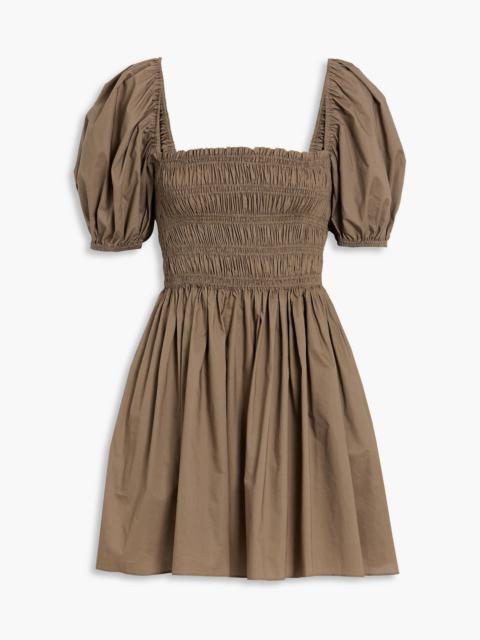 MATTEAU Shirred cotton-poplin mini dress