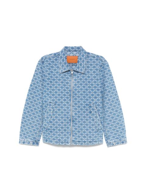 patterned-jacquard denim jacket