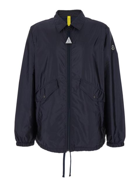 Moncler Moncler Genius Men 'Sopdu' Blue Jacket With Logo Motif With Car Print And Iconic Logo Patch In Recyc