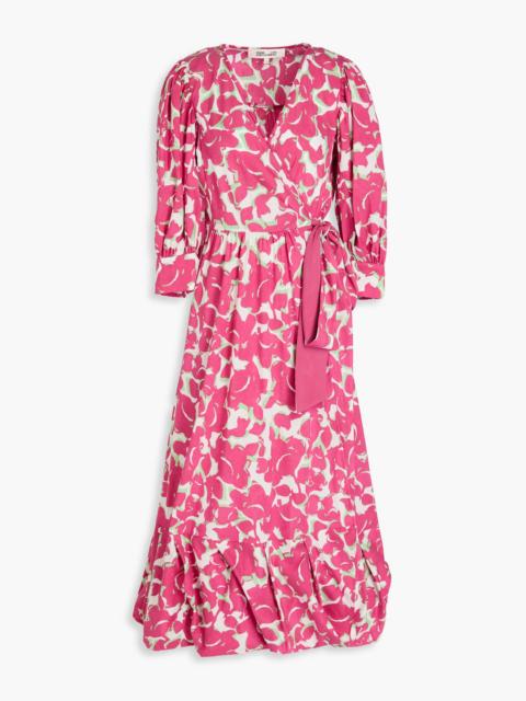 DIANE VON FURSTENBERG Roxanna floral-print cotton-blend poplin midi wrap dress