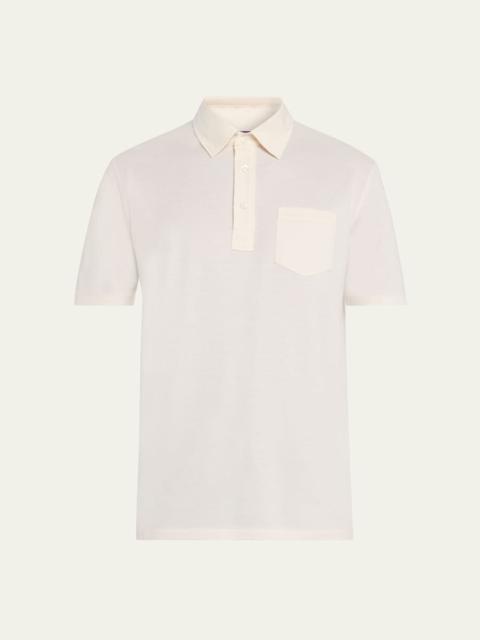 Ralph Lauren Men's Cotton and Cashmere Pique Pocket Polo Shirt