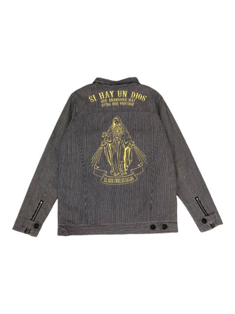 Other Designers Japanese Brand - VTG 90’s EL SALVADOR VIRGIN MARY JESUS MOTHER HICKORY JACKET