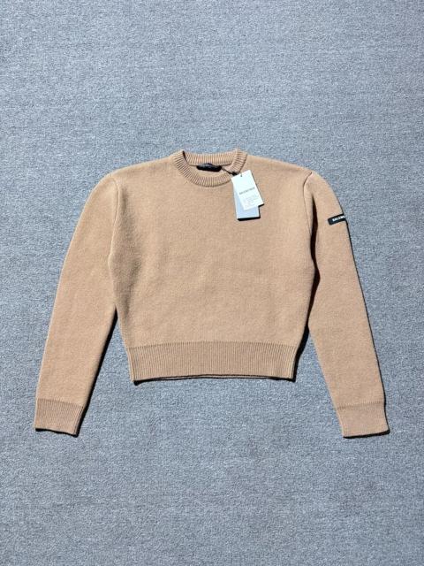 BALENCIAGA Balenciaga Herringbone Crew Neck Sweater Beige