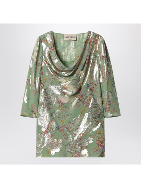 Valentino Valentino Green Printed Lurex Shirt Women