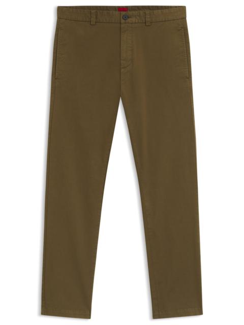 HUGO SLIM-FIT TROUSERS IN STRETCH-COTTON GABARDINE