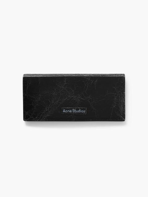 Acne Studios Logo-print cracked-leather bifold wallet