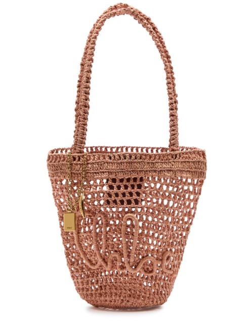 Chloé Chloe Summer Banana Logo Raffia Tote