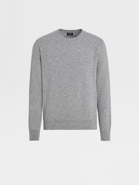 ZEGNA GREY MÉLANGE OASI CASHMERE CREWNECK