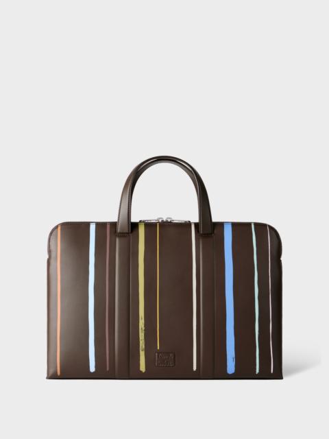 Paul Smith Brown 'Painted Stripe' Slim Leather Folio