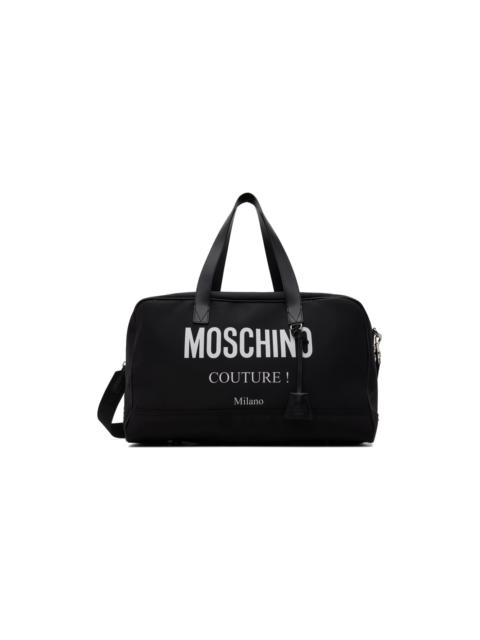 Black 'Moschino Couture' Nylon Travel Duffle Bag