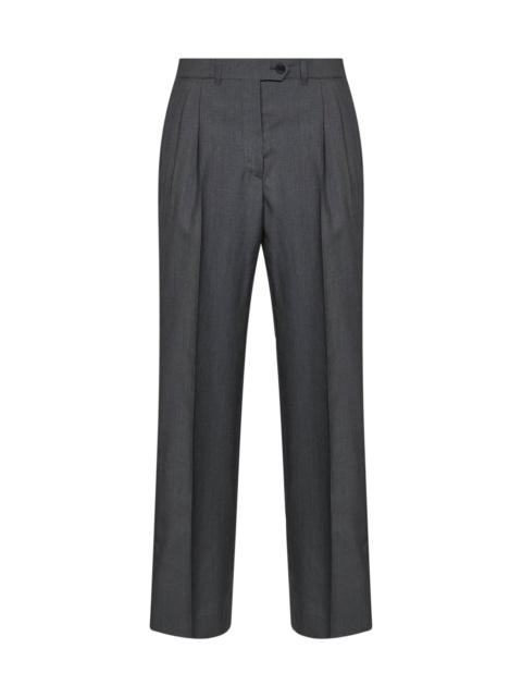 Prada Prada Abbigliamento Women Slate Light Mohair Straight-Leg Trousers