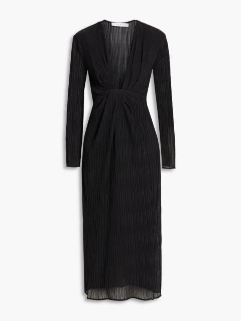 Other Designers Alofi plissé-mesh midi dress