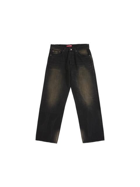 Supreme Supreme Distressed Loose Fit Selvedge Jean (FW25) Washed Black