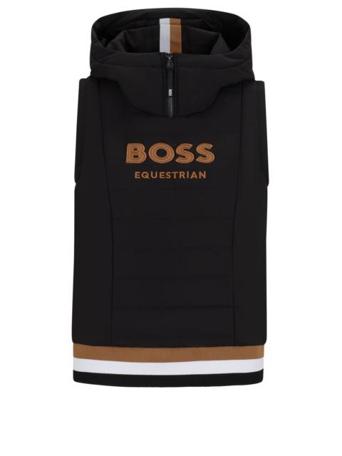 BOSS EQUESTRIAN SLEEVELESS HOODIE WITH EMBROIDERED LOGO
