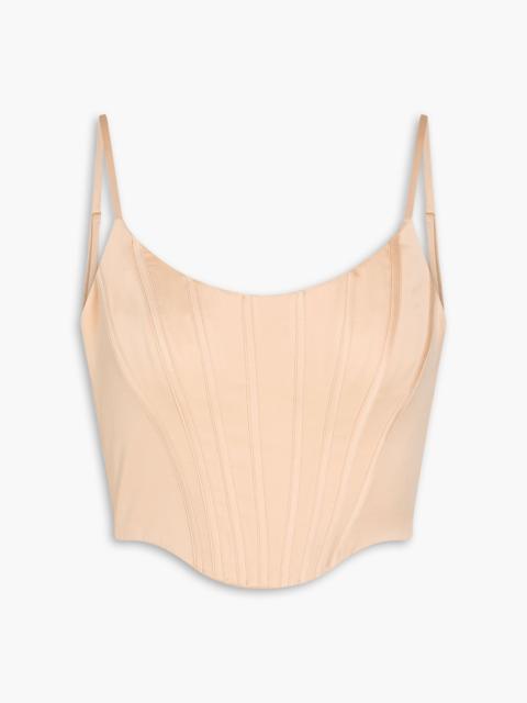 Zimmermann Cropped silk-satin bustier top