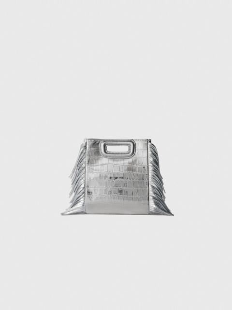 maje Mini embossed-leather M bag with chain