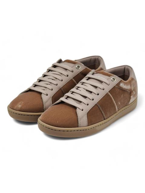 SAINT LAURENT Court Classic Velvet Sneakers Pink EU 35 US 5 - New $750