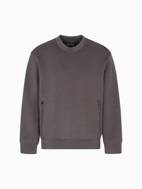 EMPORIO ARMANI TRAVEL ESSENTIALS SWEATSHIRT IN DOUBLE JERSEY