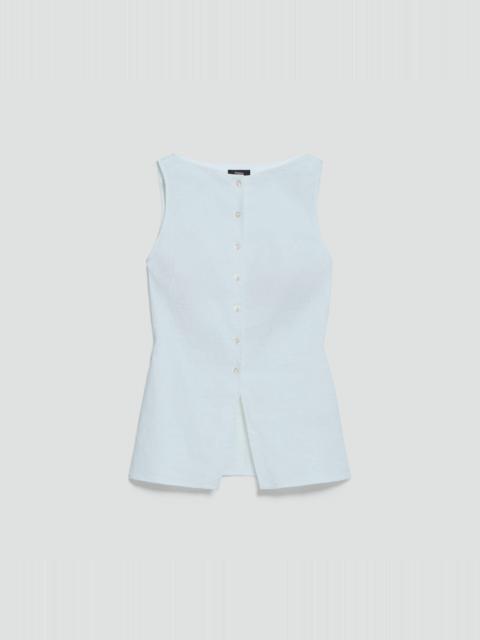 Theory Boatneck Cutaway Top in Good Linen