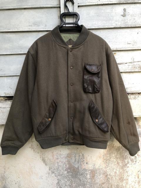 Other Designers Other - Vintage Miller Leather Trim Wool Campus Varsity Jacket