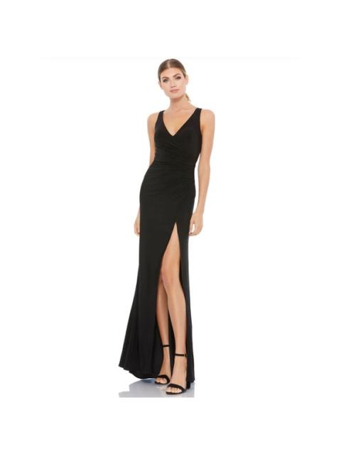 Other Designers New! Ieena Mac Duggal 26513 High Slit Faux Wrap Dress‎ Black Sz 10 $298