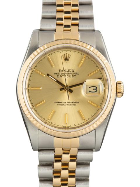 ROLEX 192539 Used Two Tone Rolex Datejust 36 Ref 16233 Champagne Dial