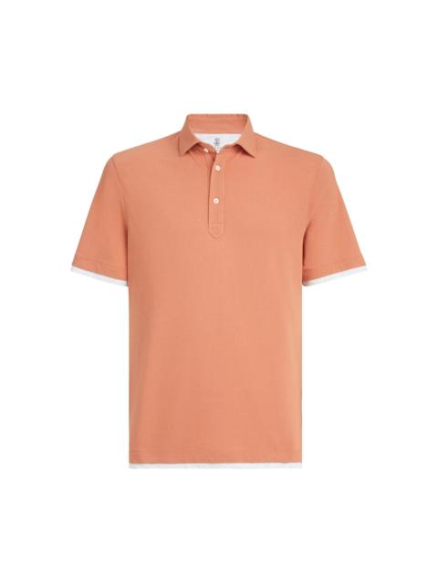 Brunello Cucinelli Brunello Cucinelli Orange Polo Shirts Men