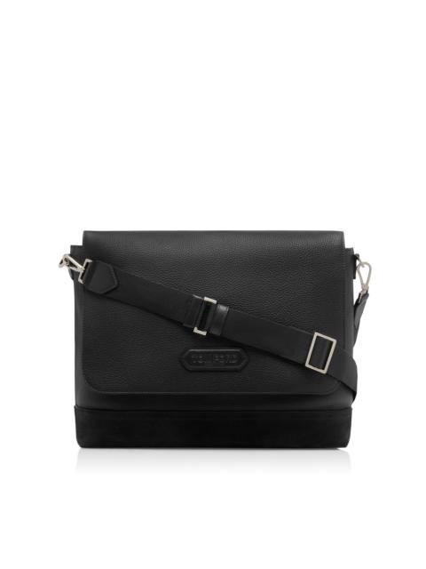 TOM FORD LEATHER AND SUEDE CHIC SPORT FLAP MESSENGER