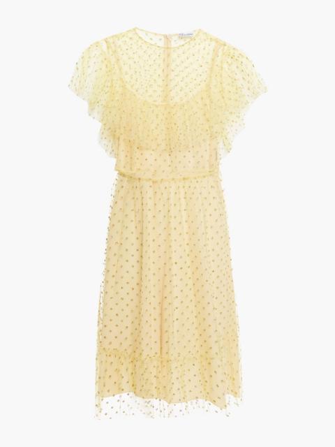 REDValentino Ruffled glittered tulle dress