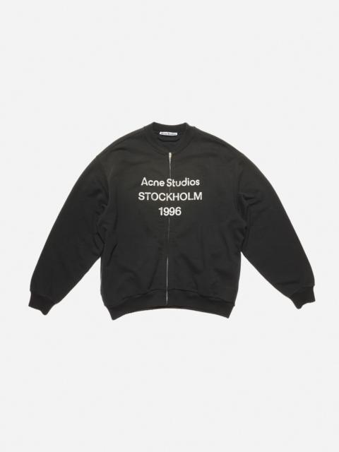 Acne Studios Zip sweater logo - Black