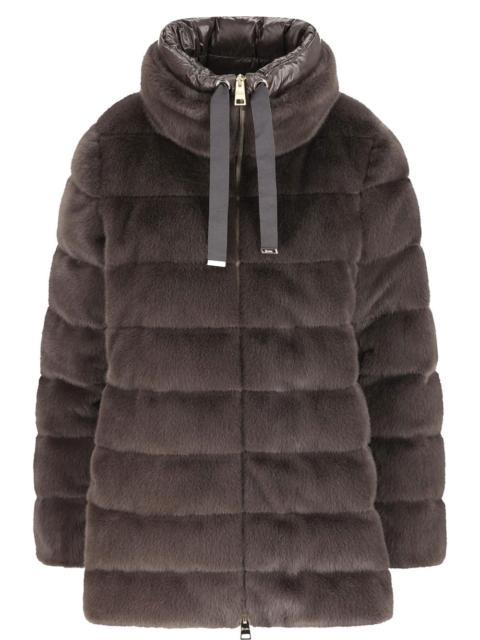 Herno Herno Women Faux Fur High Neck Down Jacket
