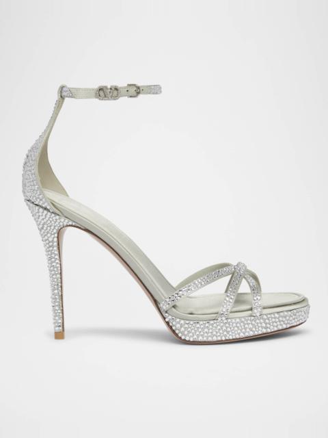 Crystal Glam Ankle-Strap Glam Sandals