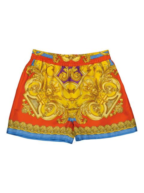 Versace Ladies Heritage Baroque Print Silk Shorts
