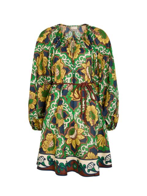 ALÉMAIS Alemais Liana Belted Printed Ramie Mini Dress