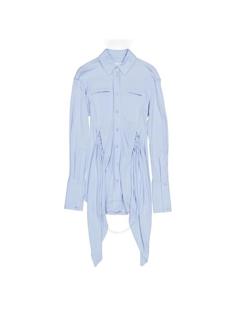 Burberry Burberry Ladies Pale Blue Sash Detail Jersey Oversized Shirt