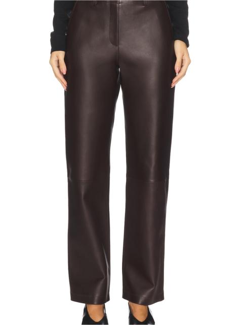Theory Straight Classic Leather Pant