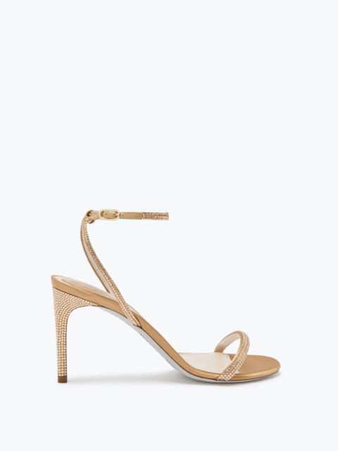 RENE CAOVILLA Ellabrita Crystal Beige Sandal 80