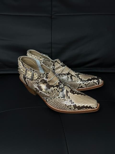 Yohji Yamamoto Junya Watanabe snakeskin studded pointed-toe leather shoes