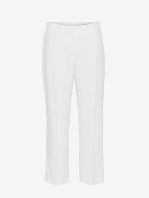 Alexander McQueen Women's Leaf Crepe Cigarette Trouser in Light Ivory