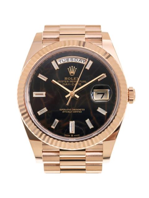 ROLEX Rolex Day-Date Automatic 18kt Everose Gold Diamond Eisenkiesel Dial Men's Watch M228235-0045