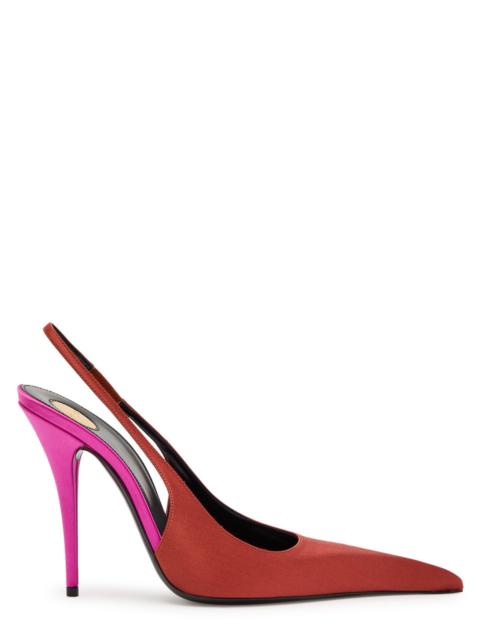 SAINT LAURENT Saint Laurent Deroche 110 Satin Slingback Pumps
