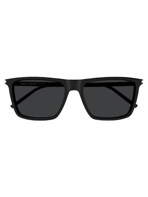 SAINT LAURENT Saint Laurent Dark Grey Rectangular Men's Sunglasses SL 668 001 56