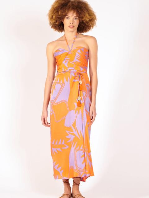 Poupette St Barth Long Dress Collina - Orange Oasis
